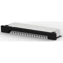 Connector, 15 pole, 1 row, pitch 1 mm, SMD, socket, tin-plated, 1-84952-5