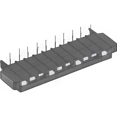 Connector, 7 pole, 1 row, pitch 2.54 mm, solder pin, socket, tin-plated, 5-520314-7 - 1