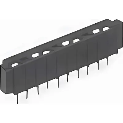 Connector, 6 pole, 1 row, pitch 2.54 mm, solder pin, socket, tin-plated, 5-520315-6 - 1