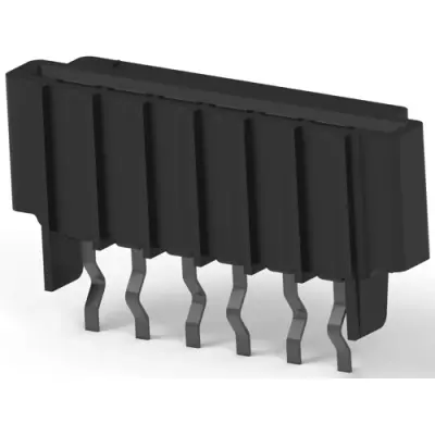 Connector, 6 pole, 1 row, pitch 2.54 mm, solder pin, socket, tin-plated, 5-487509-5 - 1