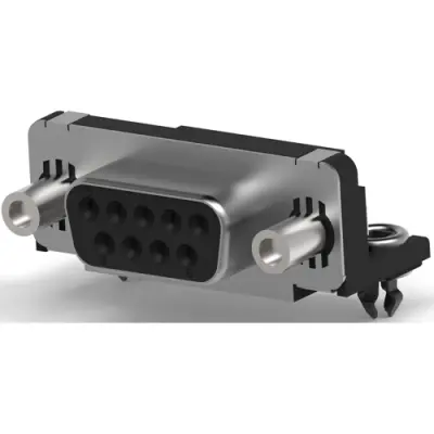 D-Sub socket, 9 pole, standard, equipped, angled, solder pin, 5788797-1 - 1