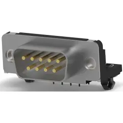 D-Sub plug, 9 pole, standard, equipped, angled, solder pin, 5788792-1