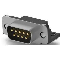 D-Sub plug, 9 pole, standard, equipped, angled, solder pin, 5747250-3