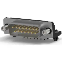 D-Sub plug, 15 pole, standard, equipped, angled, solder pin, 5747841-6