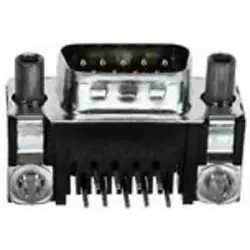 D-Sub plug, 15 pole, standard, equipped, angled, solder pin, 747841-6