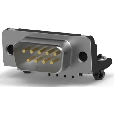 D-Sub plug, 9 pole, standard, equipped, angled, solder pin, 5747840-2 - 1