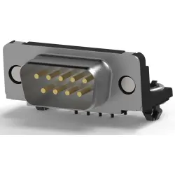D-Sub plug, 9 pole, standard, equipped, angled, solder pin, 5747840-4