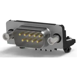 D-Sub plug, 9 pole, standard, equipped, angled, solder pin, 5747840-6
