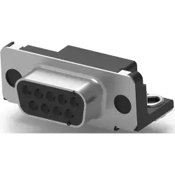 D-Sub socket, 9 pole, standard, equipped, angled, solder pin, 745781-4