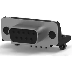 D-Sub socket, 9 pole, standard, equipped, angled, solder pin, 5747844-3