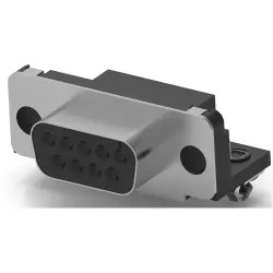 D-Sub socket, 9 pole, standard, equipped, angled, solder pin, 747844-3