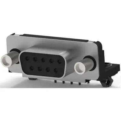 D-Sub socket, 9 pole, standard, equipped, angled, solder pin, 5747844-6 - 1