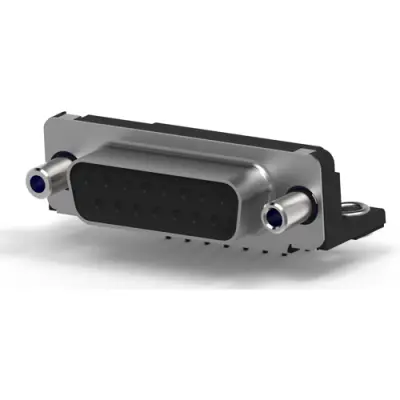 D-Sub socket, 15 pole, standard, equipped, angled, solder pin, 5745782-6 - 1