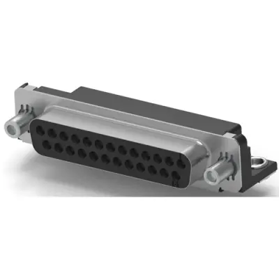 D-Sub socket, 25 pole, standard, equipped, angled, solder pin, 5745783-3 - 1