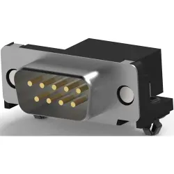D-Sub plug, 9 pole, standard, equipped, angled, solder pin, 5747832-4