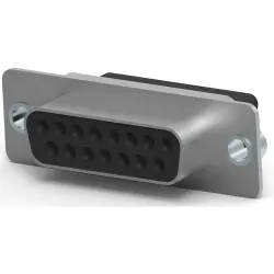 D-Sub socket, 15 pole, standard, unequipped, straight, crimp connection, 1658644-1
