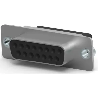 D-Sub socket, 15 pole, standard, unequipped, straight, crimp connection, 1658644-1 - 1