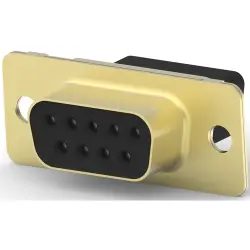 D-Sub socket, 9 pole, standard, unequipped, straight, crimp connection, 205203-8