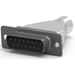D-Sub socket, 15 pole, standard, equipped, straight, crimp connection, 5747539-1