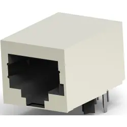 Socket, RJ45, 8 pole, 8P8C, Cat 3, solder connection, through hole, 5557786-1