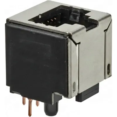 Socket, RJ45, 8 pole, 8P8C, Cat 5, press-fit, PCB mounting, 6116202-2 - 1