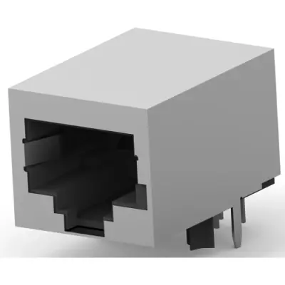 Socket, RJ45, 8 pole, 8P8C, Cat 5e, solder connection, through hole, 6116526-1 - 1