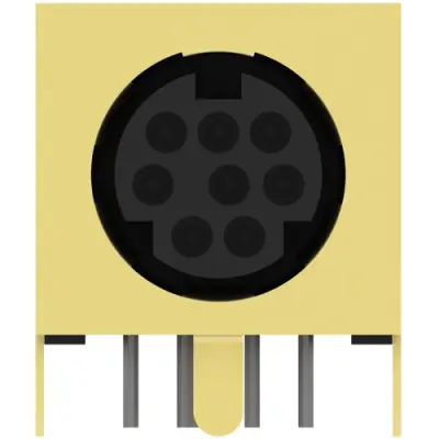 Panel socket, 8 pole, solder connection, angled, 5749267-1 - 1