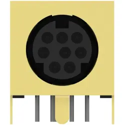 Panel socket, 8 pole, solder connection, angled, 5749267-1