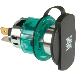 Power panel-mount socket 12 - 24 V/20 A with clamping sleeve