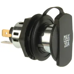 Power panel-mount socket 12 - 24 V/20 A with screw thread