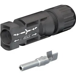 MC4 plug, 10 mm², cable Ø 5.9 to 8.8 mm, 1 kV, 45 A, 32.0035P0001