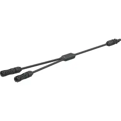 Y splitter, 2 x 4 mm solar plug to 4 mm solar coupling socket, 0.5 m, 6.0 mm², black, 1.5 kV, 53 A, 32.0333