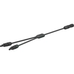 Y splitter, 4 mm solar plug to 2 x 4 mm solar coupling socket, 0.5 m, 6.0 mm², black, 1.5 kV, 53 A, 32.0334