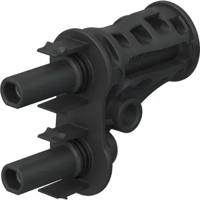 Branch socket, 1.5 kV, 60 A, 2 x MC4-Evo 2 jack to MC4-Evo 2 plug, 32.0196 - 1
