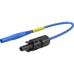 Adapter measuring lead, 4 mm safety plug to 4 mm solar coupling socket, 1.5 m, 1.0 mm², blue, 1 kV, 19 A, 32.1198-15023