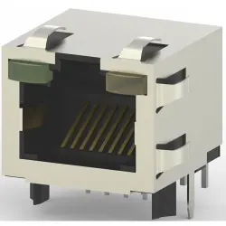Socket, RJ45, 8 pole, 8P8C, Cat 5, solder connection, through hole, 2-406549-4