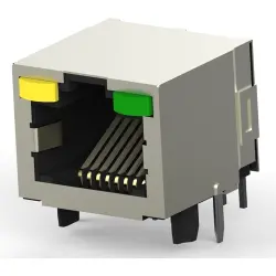 Socket, RJ45, 8 pole, 8P8C, Cat 5, solder connection, through hole, 6116075-1