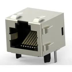 Socket, RJ45, 8 pole, 8P8C, Cat 5, solder connection, through hole, 1-406541-1