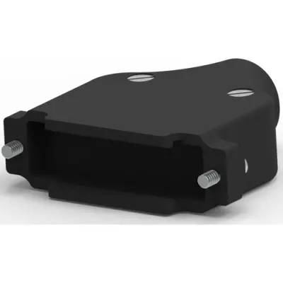 D-Sub connector housing, size: 3 (DB), straight 180°, cable Ø 6.48 to 11.94 mm, ABS, black, 5748678-3 - 1