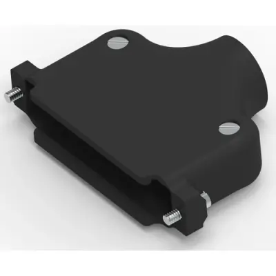 D-Sub connector housing, size: 4 (DC), straight 180°, cable Ø 6.48 to 11.94 mm, ABS, black, 5748678-4 - 1