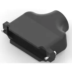 D-Sub connector housing, size: 5 (DD), straight 180°, cable Ø 6.48 to 11.94 mm, ABS, black, 5748678-5