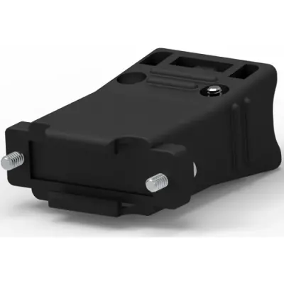 D-Sub connector housing, size: 2 (DA), straight 180°, angled 90°, cable Ø 8.89 mm, plastic, gray, 5206471-1 - 1