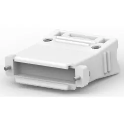 D-Sub connector housing, size: 3 (DB), straight 180°, angled 90°, cable Ø 11.68 mm, plastic, gray, 5745134-1