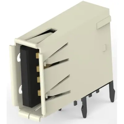USB-A socket, 4 pole, USB 2.0, solder connection, 292336-1 - 1