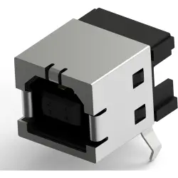USB-B socket, 4 pole, USB 2.0, solder connection, 292304-1