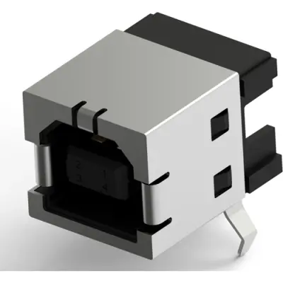 USB-B socket, 4 pole, USB 2.0, solder connection, 292304-1 - 1