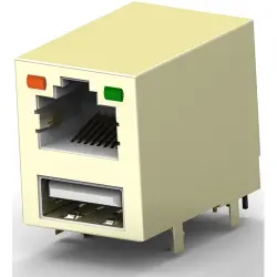 Socket, RJ45, 4 pole, 8P8C, Cat 3, solder connection, through hole, 4-1775855-2
