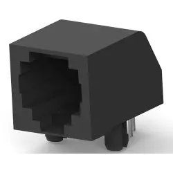 Socket, RJ11/RJ12/RJ14/RJ25, 6 pole, 6P6C, Cat 3, solder connection, through hole, 5555165-1