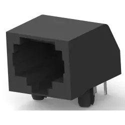 Socket, RJ45, 8 pole, 8P8C, Cat 3, solder connection, through hole, 5555164-1