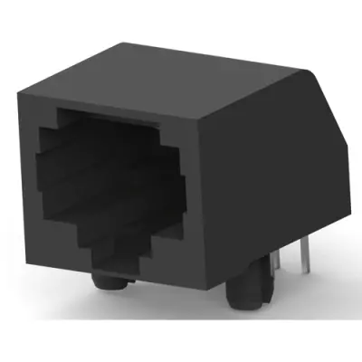 Socket, RJ45, 8 pole, 8P8C, Cat 3, solder connection, through hole, 5555164-1 - 1